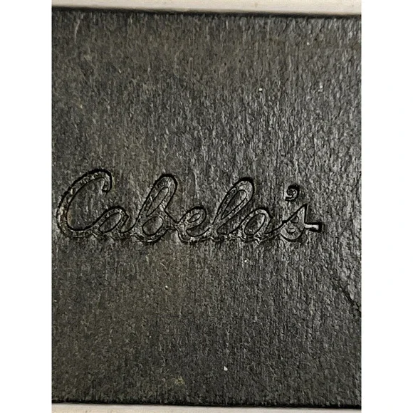 Cabela's Leather Belt Men's 38 Brown Silver 1.5" Wide Outdoors Work Utility - Picture 2 of 4